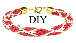 DIY: Kumihimo ❤ Heart ❤ friendship bracelet / Браслет "Кумихимо" из 16 нитей (сердечки)