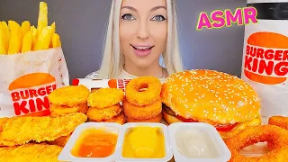 ASMR EATING BURGER KING, CHICKEN NUGGETS, ONION RINGS, FRIES, PIE (FAST FOOD) MUKBANG, 어니언링, 치킨너겟 먹방