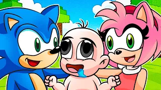 ¡BEBE NOOB SE CONVIRTIO EN EL HIJO DE SONIC Y AMY! 😱👶 BEBE NOOB SONIC 2 EN MINECRAFT