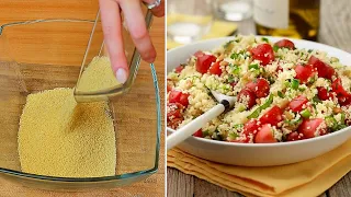 Make your own couscous salad at home. vegetarian, easy and quick recipe #033