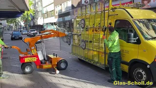 371 kg Schaufenster Glasreparatur mit dem Smartlifter von Glas Scholl