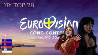 MY TOP 29 - Eurovision Song Contest 2024 (NEW )