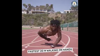 US ATHLETE BREAKS GUINESS WORLD RECORD FOR FASTEST MAN ON TWO HANDS.