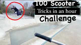 100 SCOOTER TRICKS IN AN HOUR CHALLENGE!