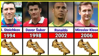 All FIFA World Cup Golden Boot Winners from 1930 to 2022.