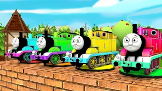 【踏切アニメ】 あぶない電車 THOMAS FRIENDS RAINBOW COLORS Railroad Crossing Animation #train