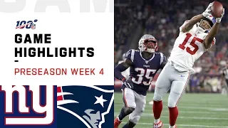 Giants vs. Patriots Preseason Week 4 Highlights | NFL 2019