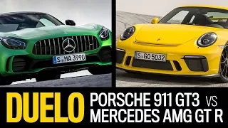 Duelo en la cumbre: Porsche 911 GT3 vs Mercedes AMG GT R, ¡en circuito!