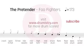 Foo Fighters - The Pretender Drum Score