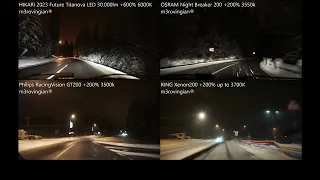 [Snow] HIKARI 2023 Titanova LED, OSRAM NIGHT BREAKER 200, Philips RacingVision GT200, RING Xenon200