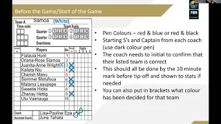 FIBA Oceania Table Officials Webinar   How to use a Scoresheet Presented by Michelle Nicholas