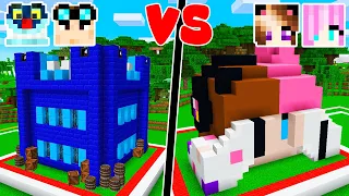 COSTRUISCO LA CASA NASCONDINO DELLE RAGAZZE SU MINECRAFT! 🎀  - Sfida di Case