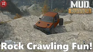 SpinTires MudRunner Mods: Fun, Realistic Rock Crawling Obstacles! Detour Map Exploration, Part 2