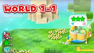 Super Mario 3D World 1-1 Super Bell Hill 100% Gameplay