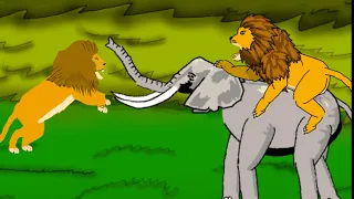 lion vs elephant animation—all animation