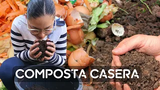 Cómo hacer composta casera//sin mal olor, en poco espacio🌱 #compostacasera #compostaje