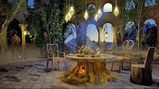 Mystical Elven Kingdom at Moonlight Ambience 🌕🍃 Nature Night Sounds with calm soft Elven Melodies