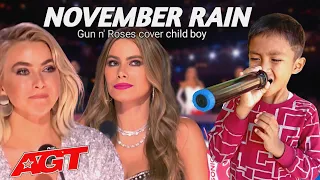 The jury cried when they saw this child's performance singing the song November Rain |AGT 2023