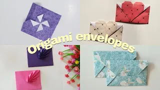 Making 4 origami gift envelopes (only in 4 min) // Beautiful paper envelopes