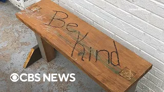 Man builds benches after noticing bus stops in his area don't have any