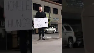 Homeless Person Giving Out Cash To Strangers