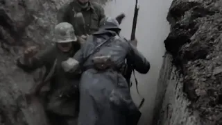 German soldiers storming french trench (Stosstrupp 1917 movie scene)