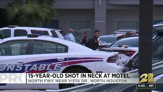 15-year-old shot in neck at motel in north Houston