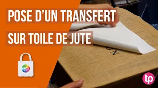 Pose de Transfert sur toile de jute