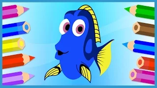 В поисках Дори. Как нарисовать Дори. Мультик - Раскраска. Finding Dory. Рисуем рыбу