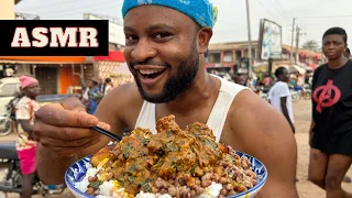 Mukbang Asmr Banga Stew MAMA PUT street Food in Nigeria.