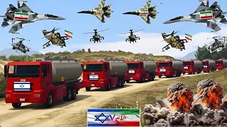 Iran Fighter Jets & War Drones Attack on Israeli Army Weapons & Aircraft Carrier Army Convoy - GTA 5