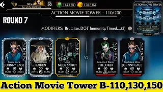 Action Movie Tower Bosses Battle 110,130,150 Fight + Reward MK Mobile | Klassic Movie Team