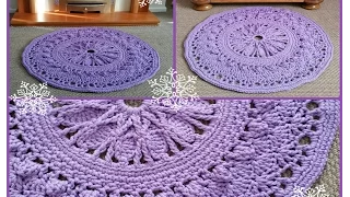 Ковер крючком из шнура для начинающих  13 ряд Crochet rug for beginners 13 row