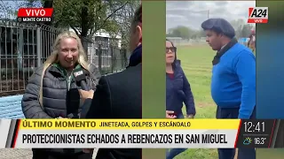 🐎 Jineteada, golpes y escándalo en San Miguel: "Cobardes hombres a caballo, se les tiraron encima"