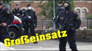 Polizeigroßeinsatz (inkl. Wasserwerfer) bei DEMO in Wiener Innenstadt | 15.05.2021
