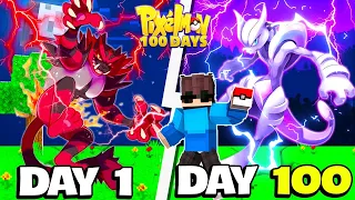 100 Ngày Minecraft SIÊU VÔ THƯỢNG Pixelmon Thu Phục CỔ THẦN TỐI THƯỢNG MEWTWO !!