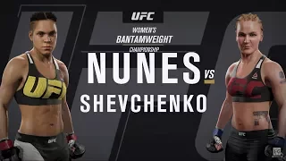 EA Sports UFC 2 - Amanda Nunes vs Valentina Shevchenko UFC 213 Full Fight Simulation