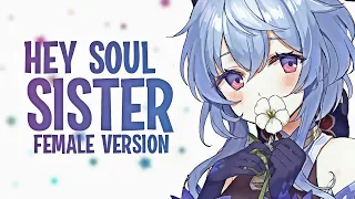 Nightcore - Hey, Soul Sister // Female Version (Min 민 Cover) (Lyrics)