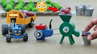 Diy tractor grapes juice machine mini science project #2 | flour mill | @MiniInventor | @KeepVilla