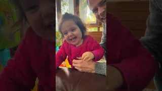 Baby SQUEALS with joy playing Chasing Game with Daddy  #babygirl #cutebaby #life