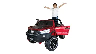 la mejor camioneta eléctrica de niños del mundo Toyota hilux, control r, MP4, 4x4, llanta goma