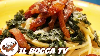 755 - Spaghetti crema di fagioli, cavolo nero e guanciale...una vera arma letale! (pasta sfiziosa)