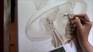 7 Steps to painting - Her Majesty, Queen Elizabeth II (Step 1)