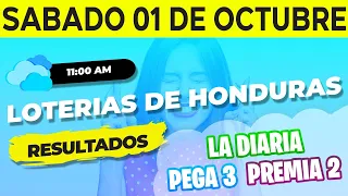 Sorteo 11AM Loto Honduras, La Diaria, Pega 3, Premia 2, Sábado 1 de Octubre del 2022 | Ganador 😱🤑💰💵