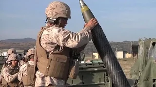 US Marines Powerful With The French Army MO-120-RT (M327) 120mm Mortar