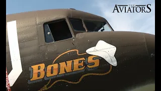 Douglas C-47 Skytrain (DC-3) 'Bones' take-off at Triple Tree Aerodrome