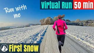 First Snow Switzerland Wonderland | Treadmill Running | Virtual Run #62