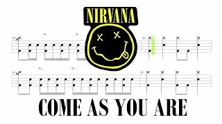 NIrvana - Come as You Are (🔴 Drum Notation | Tutorial) @chamisdrums Bass Tabs  By  @ChamisBass