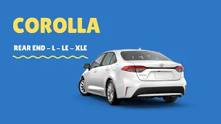 2020 Toyota Corolla L/LE versus XLE from the rear