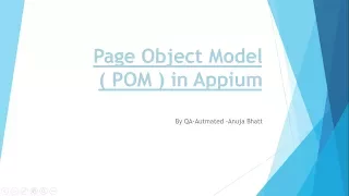 Page Object Model  with Appium - complete tutorial